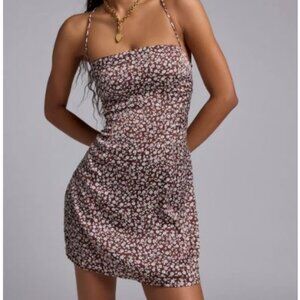 NWT Urban Outfitters Glamorous Ditsy Floral Open Tie-Back Mini Dress Women Small